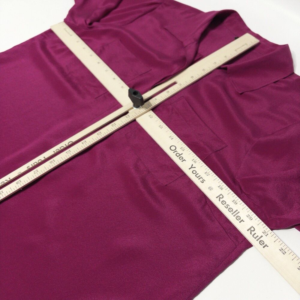 NWOT Talbots Pink Merlot Color Washable Silk Button Down Shirt Blouse Women PL - Picture 7 of 8